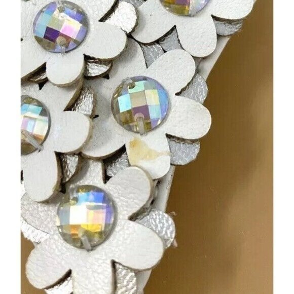 Wonderkids‎ Baby 3D Floral Faux Rhinestone Sandals Adjustable Strap White Size 3 - Picture 5 of 6